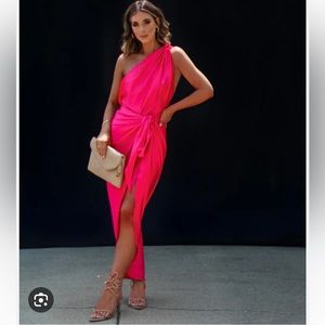Hot pink cocktail dress